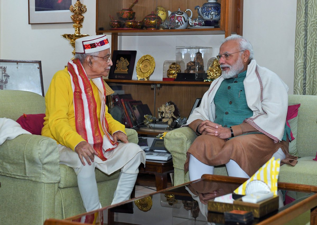 narendramodi's tweet image. Called on Dr. Murli Manohar Joshi Ji and greeted him on his birthday.