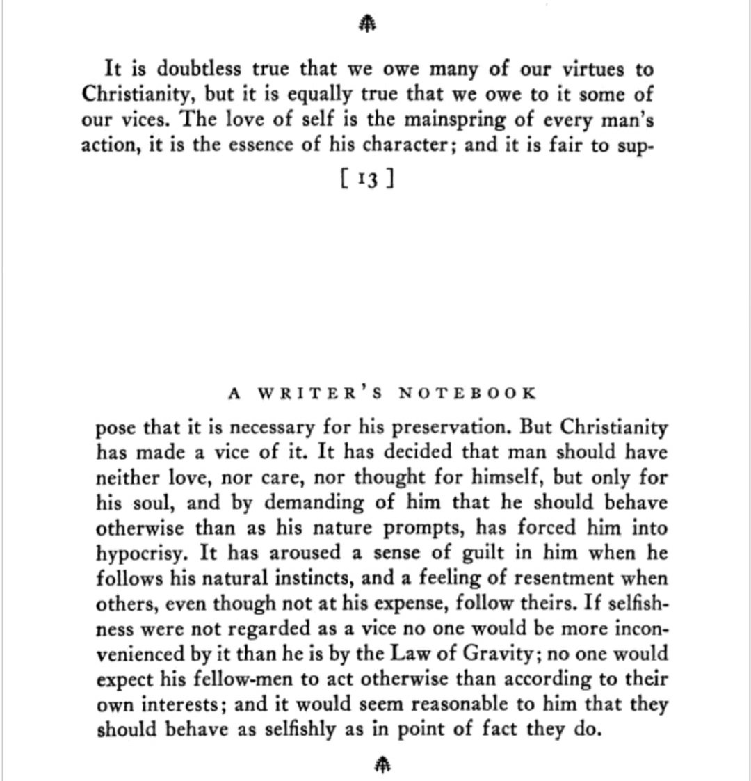 Maugham on Christianity and humanity