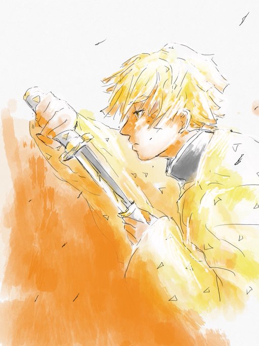 そらそらさんがTwitterに投稿した我妻善逸(鬼滅の刃)のイラスト。