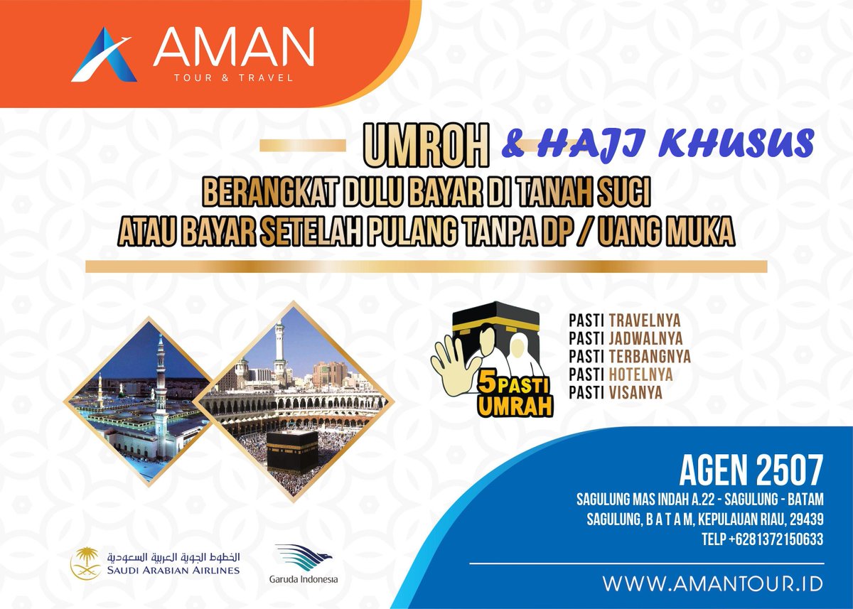 macanan_id's tweet photo. AYO UMRAH/HAJI BAYAR SETELAH PULANG / BAYAR DI TANAH SUCI TANPA DP/UANG MUKA Hp/WA 081372150633 

https://t.co/tNSinccu9k

#NKRI #TravelUmroh #TravelHaji  #SayNoToRIBA #HajiFuroda
#Umroh #Haji #HajiPlus #HajiKhusus #HajiTanpaAntri
#AkuMauSusu #BTSxGDA #PrayForAustralia #Dajjal https://t.co/HkOziChLWM