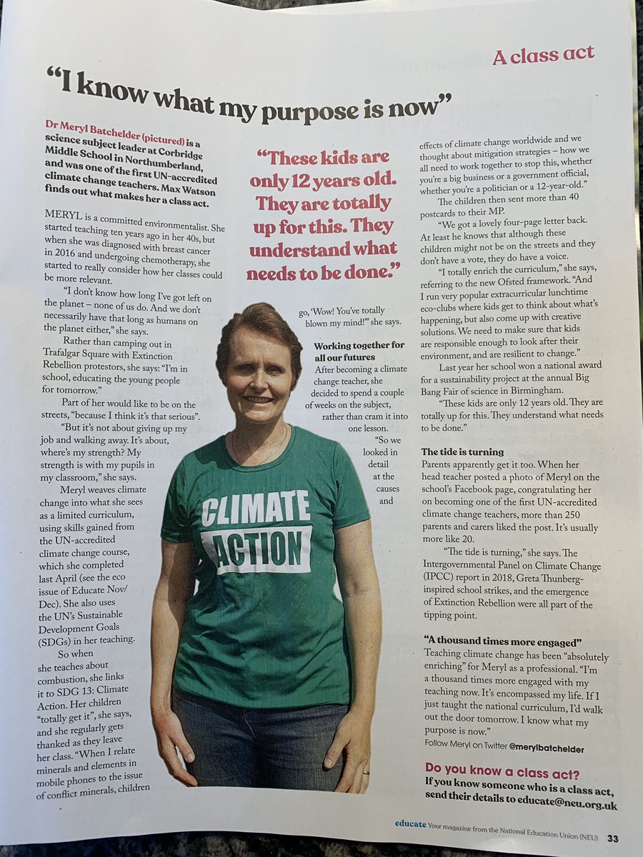 So grateful to have an engaging, inspirational woman “Doccy B” @merylbatchelder teaching my daughter and all Corbridge Middle School. #ClimateAction #ExtinctionRebellion