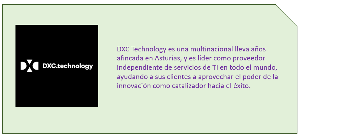 DXC Technology es una multinacional lleva años afincada en Asturias, y es líder como proveedor independiente de servicios de TI en todo el mundo, ayudando a sus clientes a aprovechar el poder de la innovación como catalizador hacia el éxito.