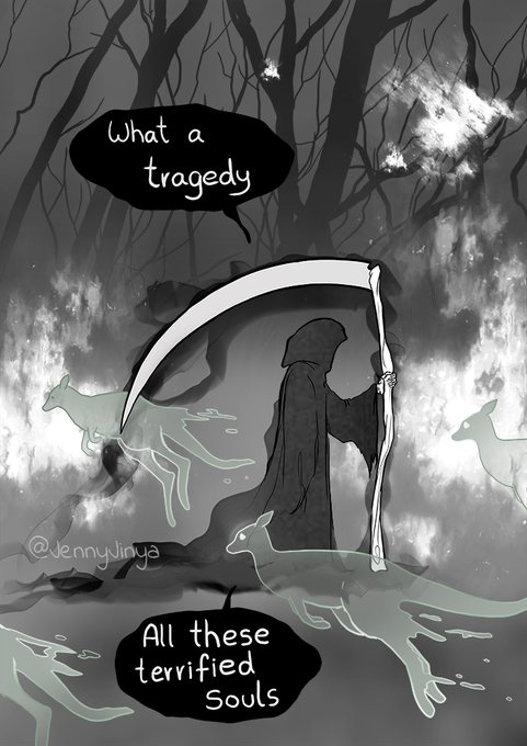 Okay, I'm sorry but I just feel so restless about the bushfires, I made a mini-comic. Maybe it will get a few more people to donate. I wish I could do more. ? Please see https://t.co/tGAo1NbUKc if you want to help. 
