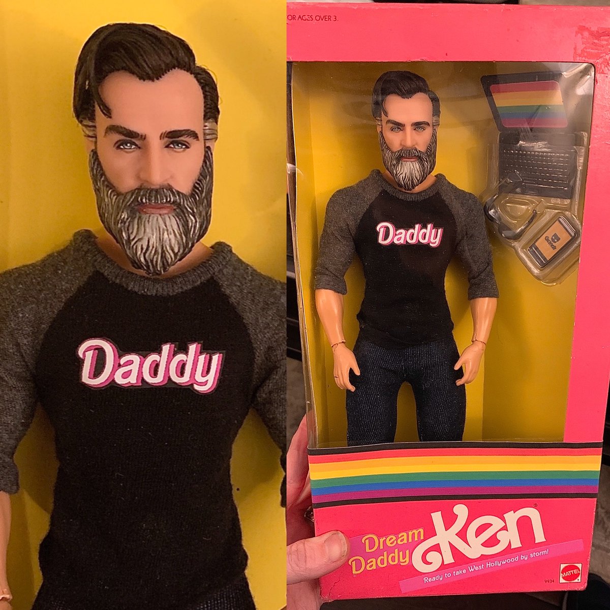 Hey Twitterverse and Facebook, It was I that created the Dream Daddy Ken doll! Please give a credit to <a href="/CyguyDolls/">Cyguy Dolls</a> or cyguy83 on Instagram if you share his pics 🏳️‍🌈