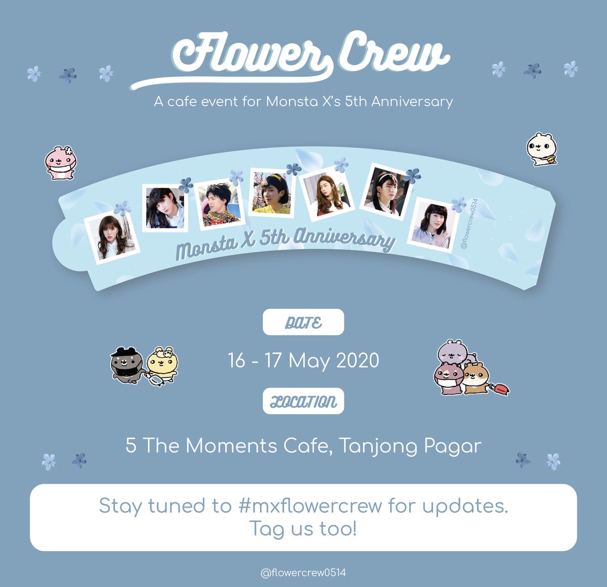flowercrew0514's tweet photo. ♡flowercrew cafe ♡

16-17 May 2020

#mxflowercafe
#mx5thbirthday
#mxflowercrew https://t.co/wNoGtOTDfC