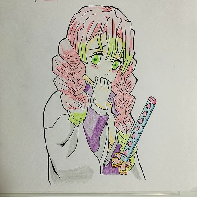 やたろう 鬼滅の刃 甘露寺蜜璃 その2 やっぱ上手くいかない 鬼滅の刃 鬼滅の刃イラスト 甘露寺蜜璃 甘露寺蜜璃イラスト イラスト 色鉛筆イラスト 色鉛筆 下手の横好き 柱 T Co 2qjxdugp2d