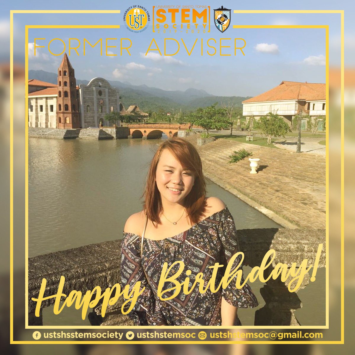 ustshsstemsoc's tweet photo. Happiest Birthday to the former STEM Society Adviser Ms. Katherine Kyra D. Alonday. We thank you for your hard work and efforts for the student body. May you continue giving joy and inspiration to your students. 💛🎁
#STEMCakes🎂
#OneSTEMForward https://t.co/vPiF8AVo7e