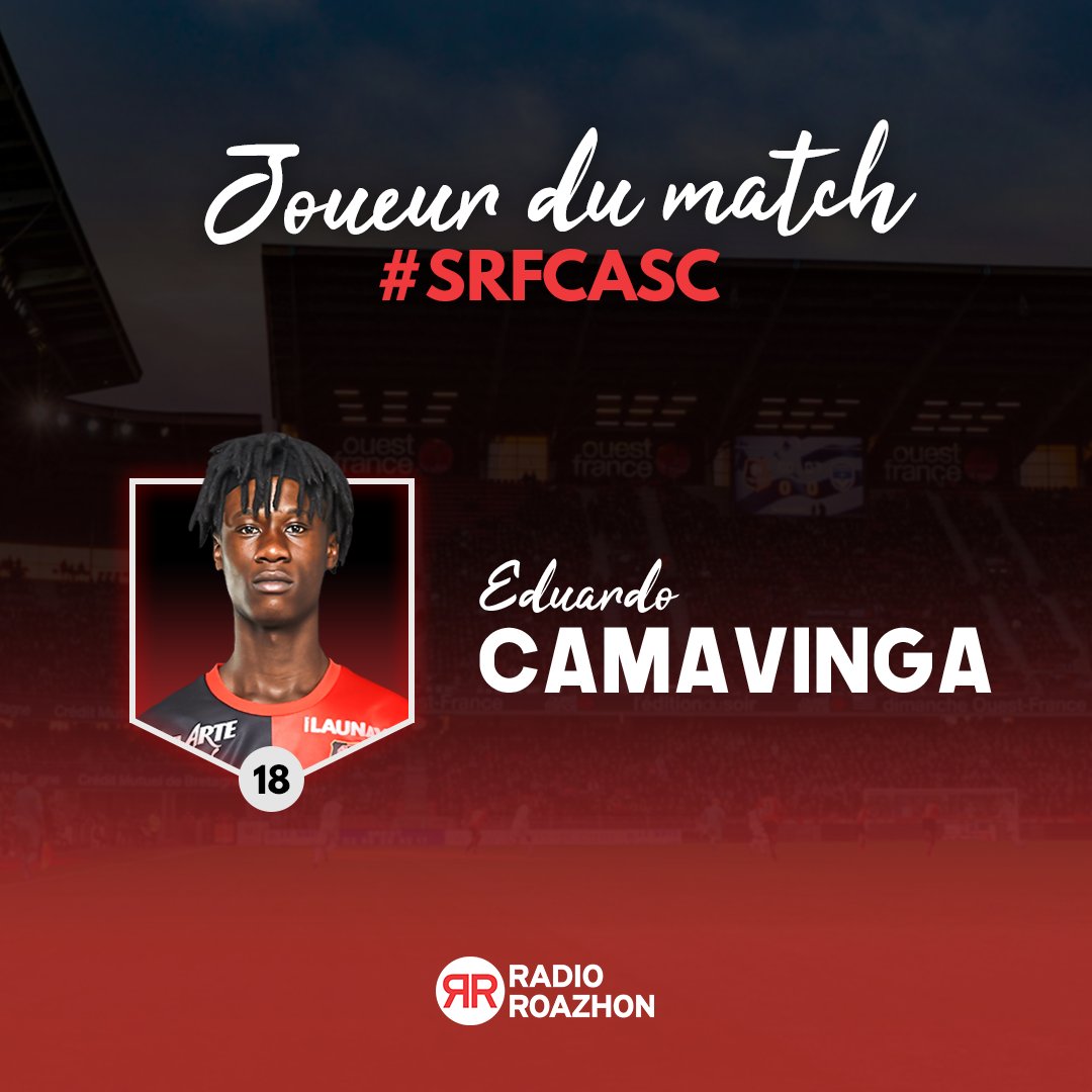 RadioRoazhon's tweet image. Vous avez élu Eduardo Camavinga joueur du match pour la 8e fois de la saison après le succès aux TAB (0-0, 5-4) face à @AmiensSC.

🥇 Camavinga (7.5/10)
🥈 Mendy (6.7/10)
🥉 Da Silva (6.7/10)

#RoazhonDOr #SRFCASC