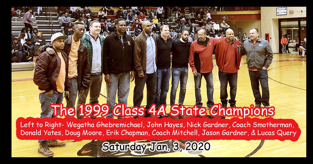 panthersnc's tweet image. 20 years later!!  Coach Doug Mitchell and the 1999 state championship team returned to North Central on Friday night and was honored at halftime.  The team finished 25-5 and defeated Elkhart Central 79-74 in the state championship game.