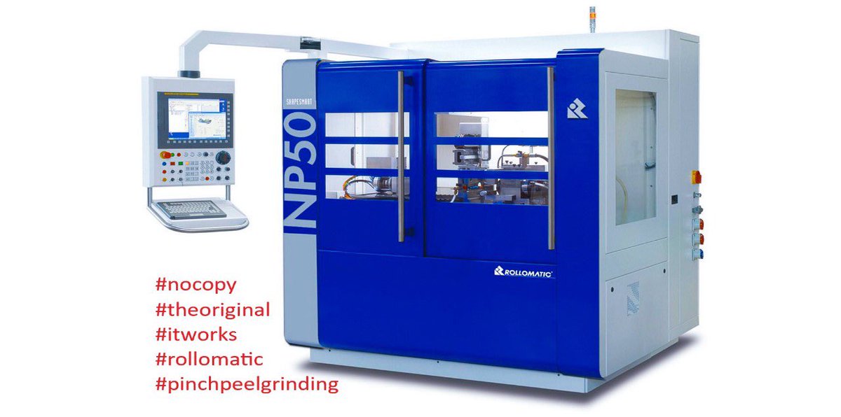 egschwarzenbach's tweet photo. The new #Rollomatic #Shapesmart NP3+ pinch/peel grinding machine #theoriginal performs flawlessly. Loved by everyone, #itworks. Unlike the CP (copy paste) machine, the Rollomatic peel grinders actually work. $25 per week price difference over 20 years. What is $25? #nocopy https://t.co/AWeND4SOA8