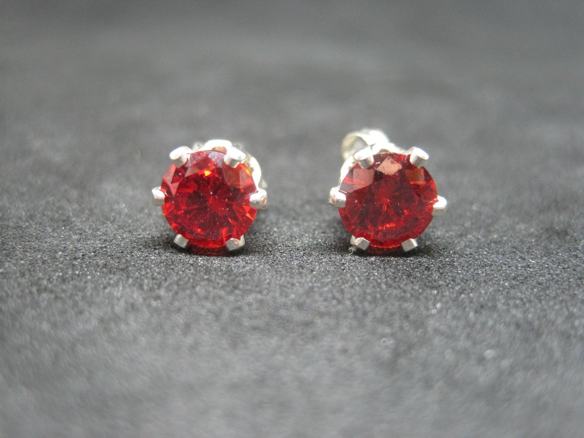 6mm Sterling 2 ctw Garnet Solitaire Post Stud Earrings January Birthstone etsy.me/39FVgbY #jewelry #earrings #red #garnet #garnetearrings #gemstonearrings #solitaireearrings #dreamerscorner #jewelrysale #birthstoneearrings #birthstonejewelry #gemstonejewelry