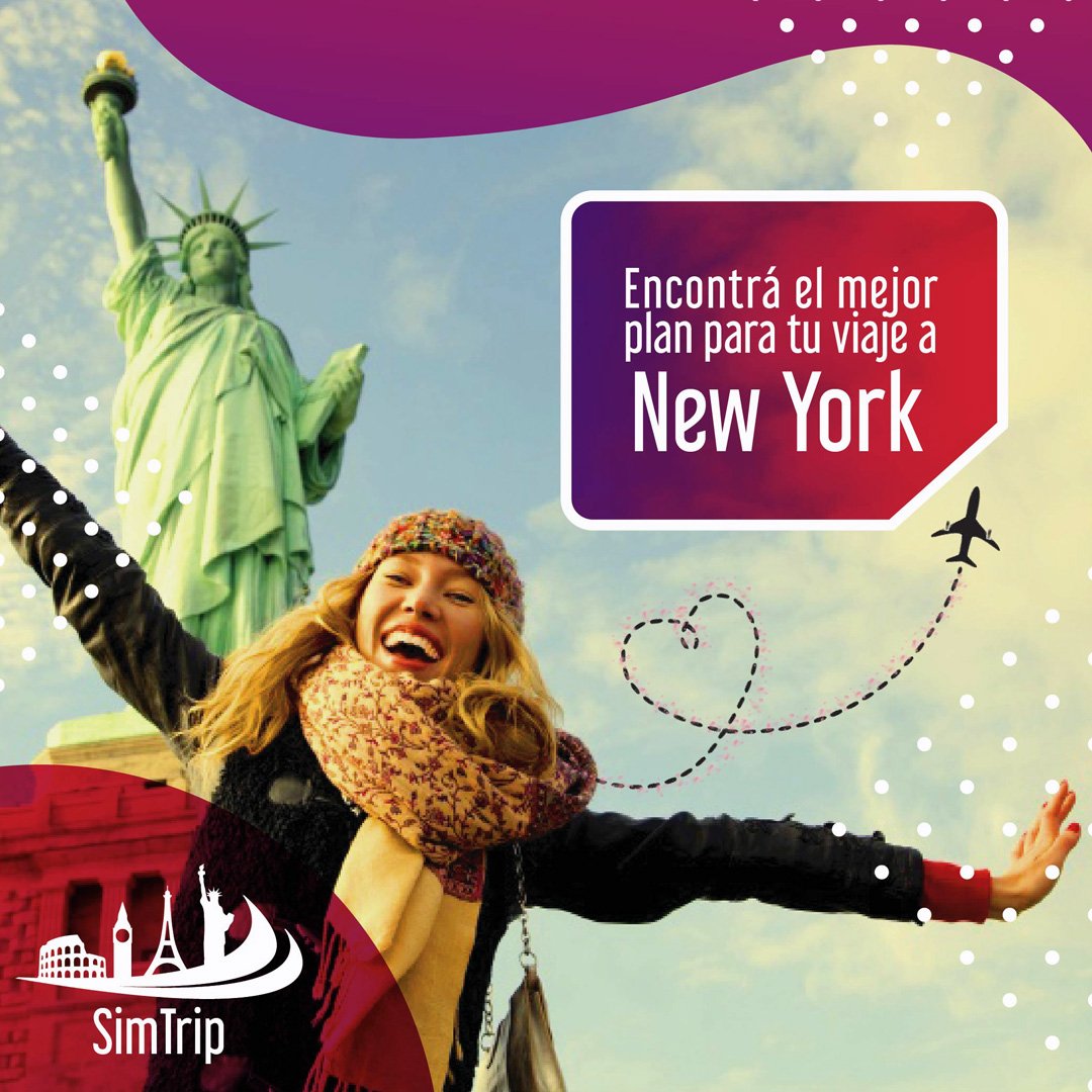 sim_trip's tweet photo. 🇺🇸 New York! New York! Éstas vacaciones no te puede faltar #SimTrip. Chip SimCard EEUU #Lycamobile con 7GB Internet Móvil + Llamadas Ilimitadas en EEUU + Llamadas Ilimitadas a Teléfonos Fijos de Argentina + Llamadas Entrantes Ilimitados💪
https://t.co/vwyWfmi9Yx https://t.co/OOeBVEAFly