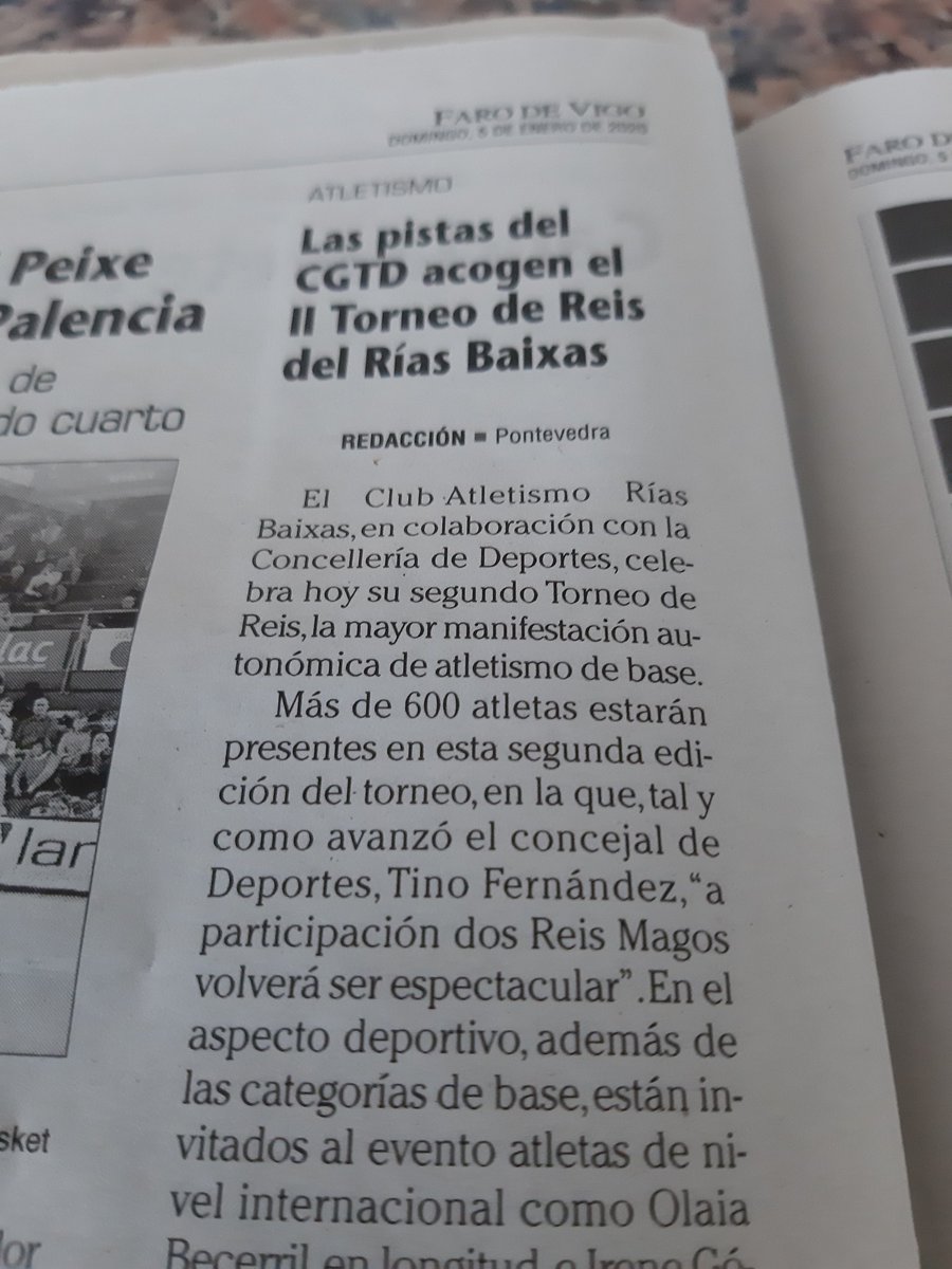 El 2º Torneo de Reis acapara la prensa de hoy @Farodevigo #CoidaOTeuPlaneta #ComparteLaPasion #atletismoSiempre #atletismoRiasBaixas  #DeportesPontevedra #TorneoDeReis #CGTD