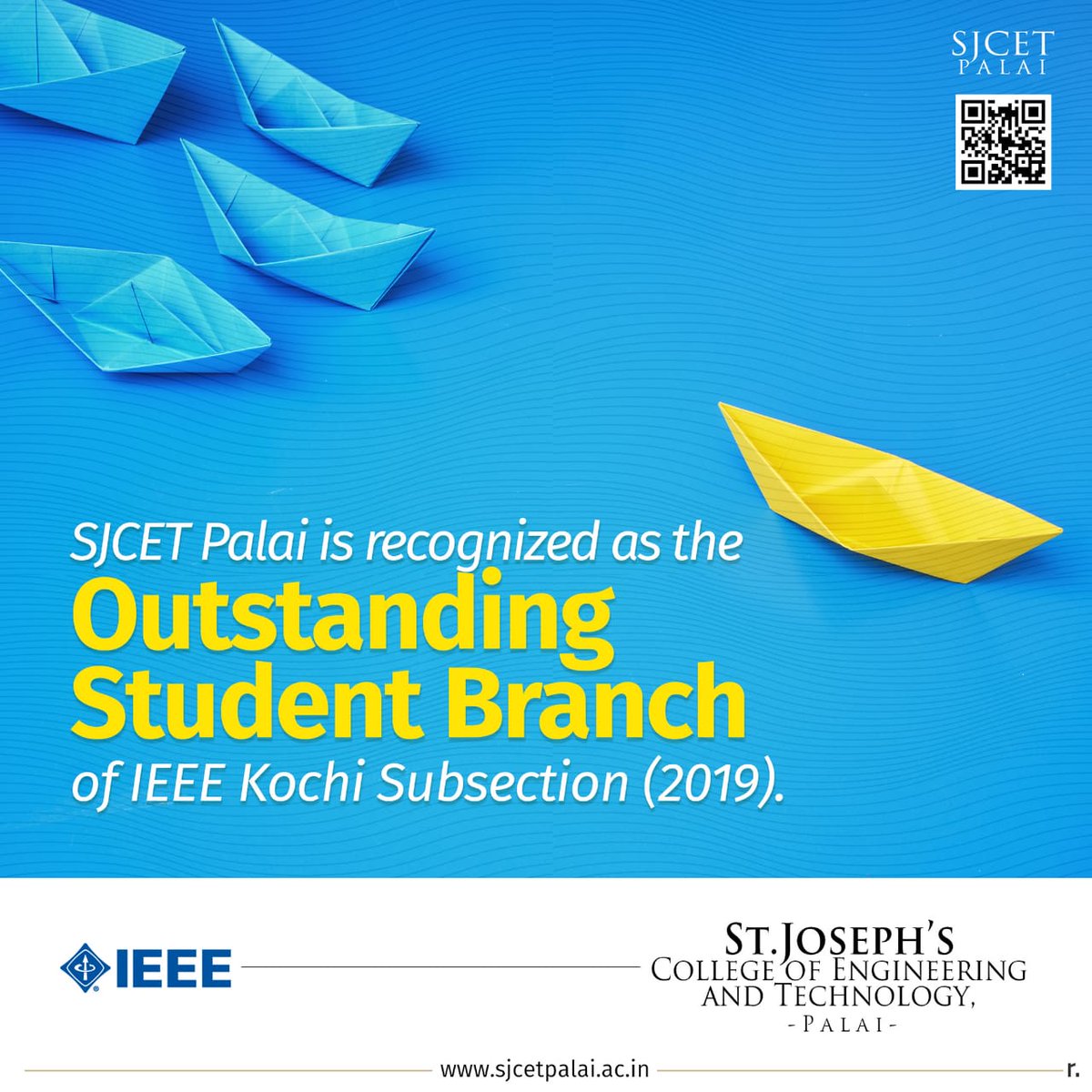 SJCET_PALAI's tweet image. St. Joseph&apos;s College of Engineering &amp;amp; Technology, Palai recognized as the Outstanding Student branch of IEEE Kochi subsection for the year 2019. @IEEESBSJCET @IEEEorg

#sjcet #sjcetpalai #ieee
#ieeesb #ieeesjcetsb #IEEEKeralaSection