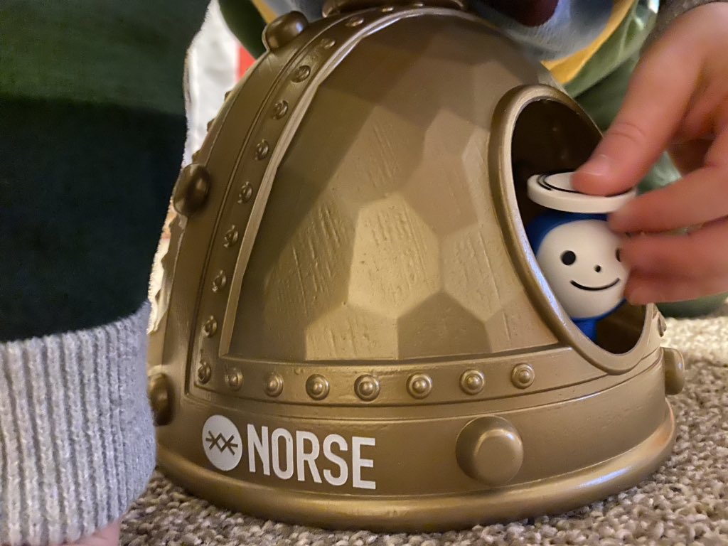 three_slash's tweet image. juxtaposition: when the two things side by side really are ironic ( my 3 year old playing with the two toys he felt went together this morning) #Recordedfuture #Norsecorp #ThreatIntel