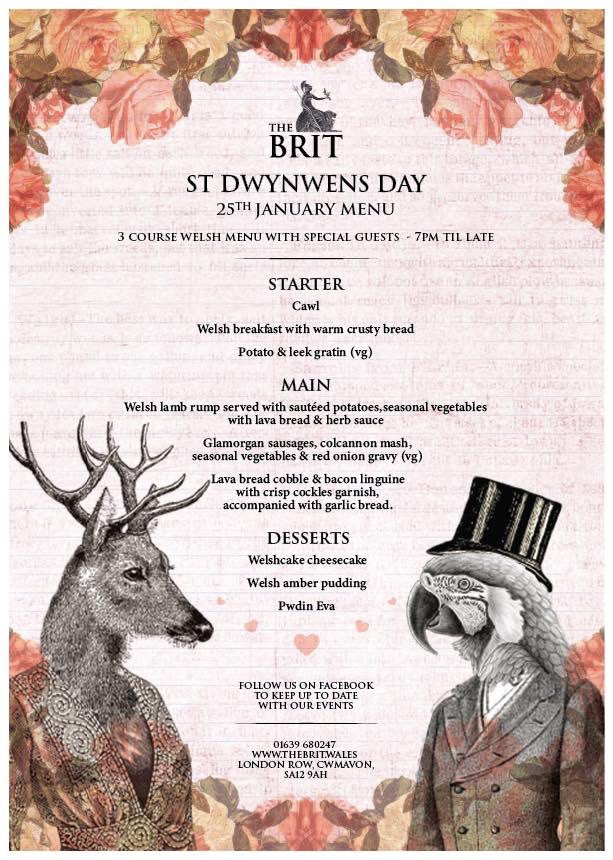 Limited spaces still available! Book now to avoid disappointment 🚨 
On the 25th of January,we will be continue our celebrations into the new year with St Dwynwen’s Day! 
To celebrate the welsh tradition, we will offering a three course meal with live welsh entertainment!