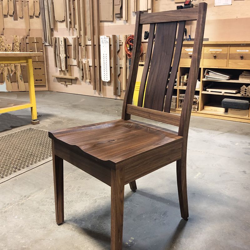 TheJoinery's tweet photo. Featured here is our new Kenton dining chair in Eastern Walnut with a wood seat. Inspired by our Kelly chair, it features the same lumbar support as our Kelly Chair but with a simpler design.  #handcraftedfurniture #madeinpdx #designedforlife https://t.co/aDBw016tYx