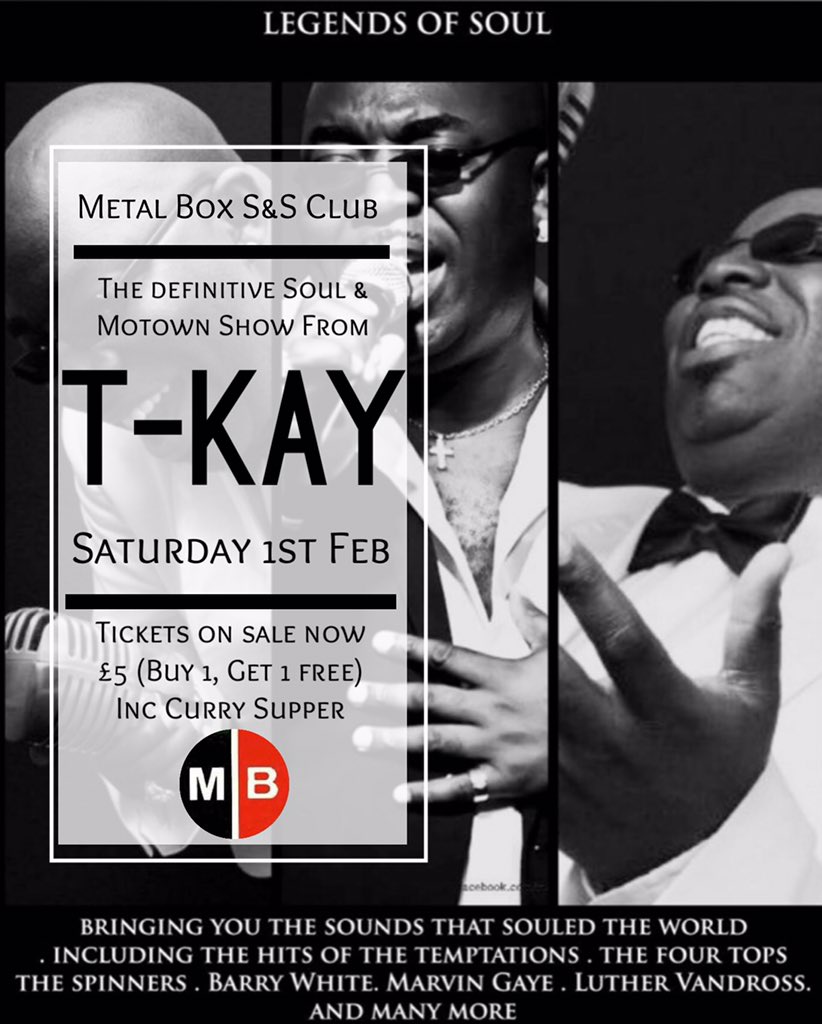 MetalboxClub's tweet image. Coming up on Saturday 1st Feb @MetalboxClub ....
T-Kay......Tickets now available... 0151 486 2811