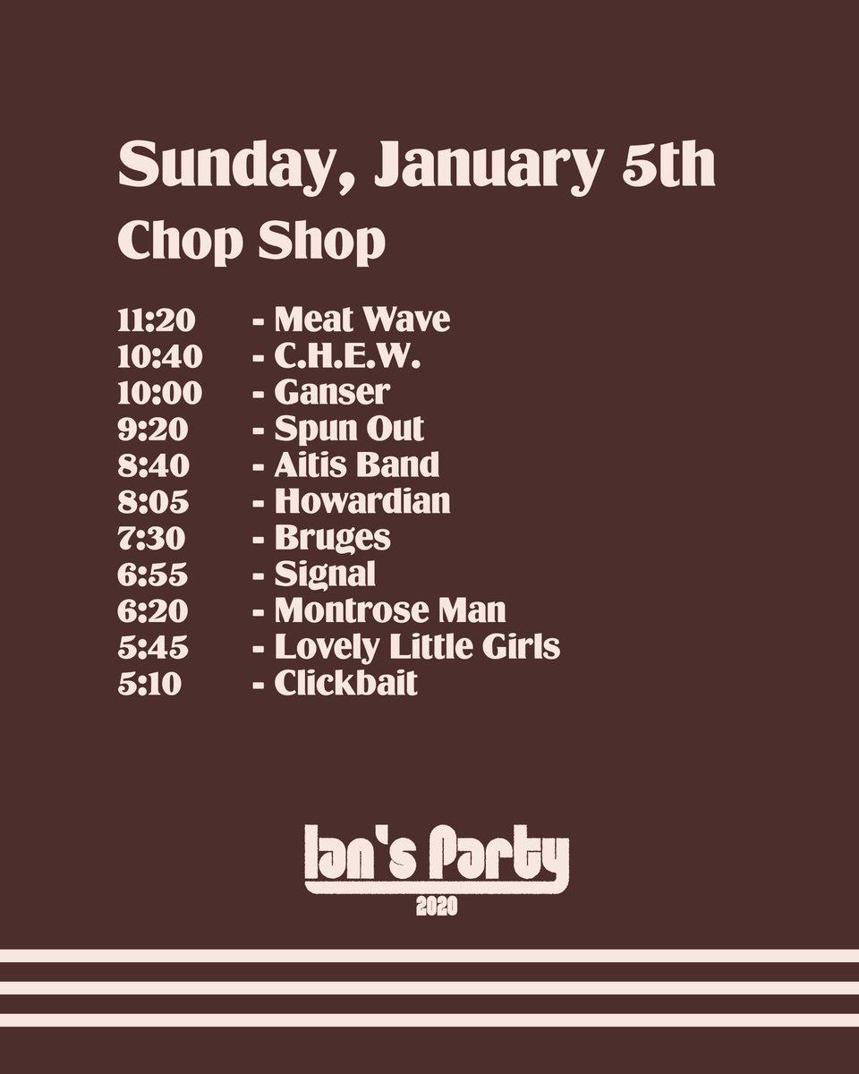 FINAL DAY. CATCH CLICKBAIT AT 5:10. HAPPY IAN’S