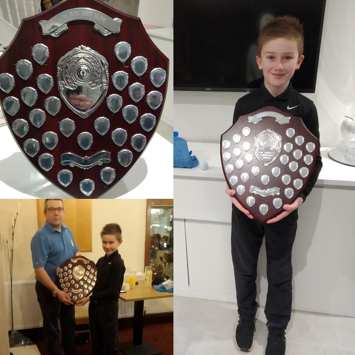 Mattythegolfer's tweet photo. Now the weather has improved we were able to play in the Canons Brook Junior Christmas Shelid a few weeks later than scheduled. Matty played with great character, attitude and confidence &amp; came away with the 🏆 &amp; 2019 winner.
#juniorgolfer 
#9yearsold #golf 
#canonsbrookgolfclub https://t.co/6CpOpIUw9j