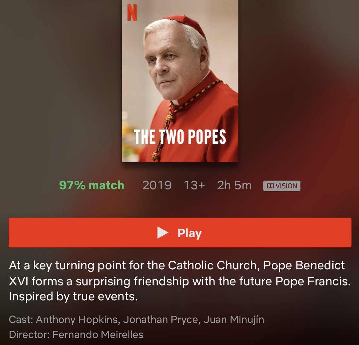 My Sunday night movie this evening. Takes me tack to my first Easter Mass at the Vatican in 2014, oh how I wept with joy. The experience was overwhelming for this little catholic girl. #PopeFrancis is exactly what the church needs right now.