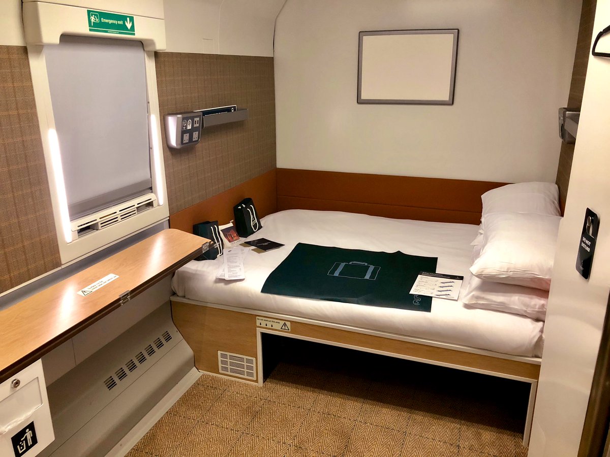 StephenVidal's tweet photo. The “Classic Room” is the cheapest of the sleeping accommodation with a shared toilet at the end of the corridor.

Note the folding concertina door on the toilet similar to those used on some airplanes.

Snapped a photo of the “Accessible Double” as the sliding door was open https://t.co/Z1xwwU6Y4G