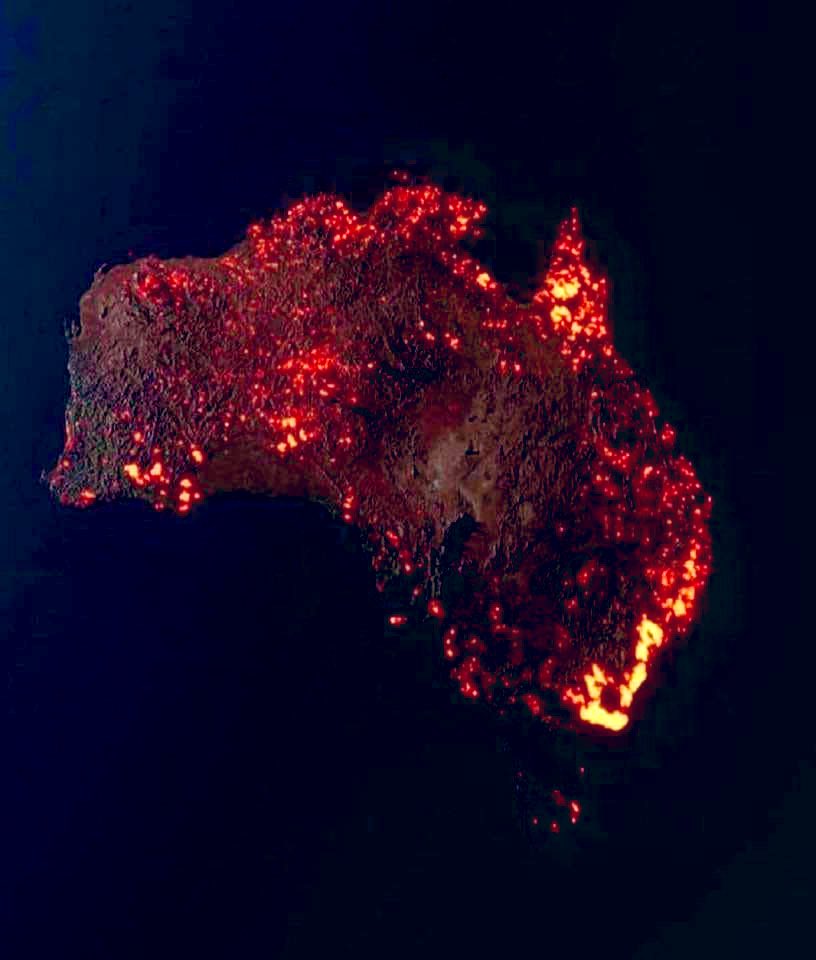 .<a href="/NASA/">NASA</a>’nın #Avustralya görüntüsü. İklim değişikliği böyle bir şey. Şaka değil!