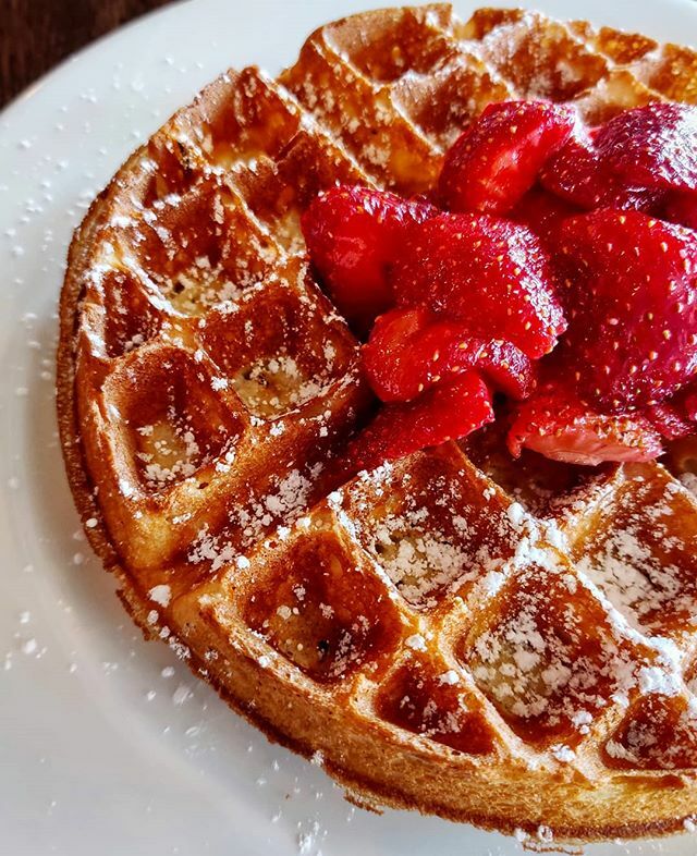 WitherspoonGril's tweet photo. Our golden Belgian waffle, dusted with snowy powdered sugar makes everyone's Sunday joyful! 🎄❄️ https://t.co/7F95qojpxJ https://t.co/Iqs4qfwqYk