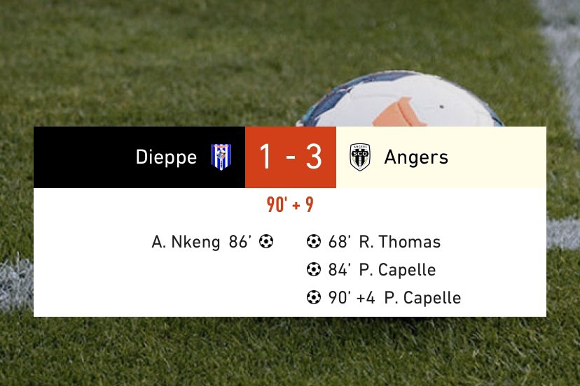 Angers_SCO1919's tweet photo. ⏱ C’est terminé ! Le SCO s’est fait peur mais a validé son billet pour les 16es de la @coupedefrance 💪⚫️⚪️

Bravo à @Fcdieppeoff pour leur parcours 👏🏼 

Bon retour aux Angevins présents à Dieppe ce soir 🗣

#AngersSCO #FCDSCO #CDF https://t.co/g19ExfZAho