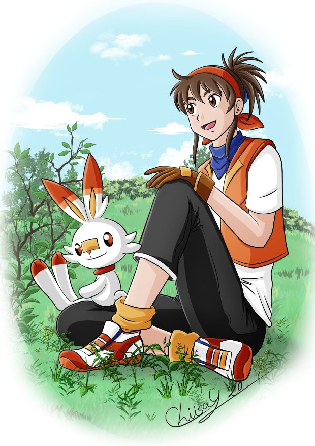 Mi #FanartPokemonEspadaEscudo con una versión de mí junto a #scorbunny el que más me gusta y como siempre, los de 🔥 me tiran más. No sé quienes formarán el equipo restante, pero sé que lo elijo a él.🤗

#nintendo #digitalart #PokemonSwordShield #PokemonEspadaEscudo #pokemon