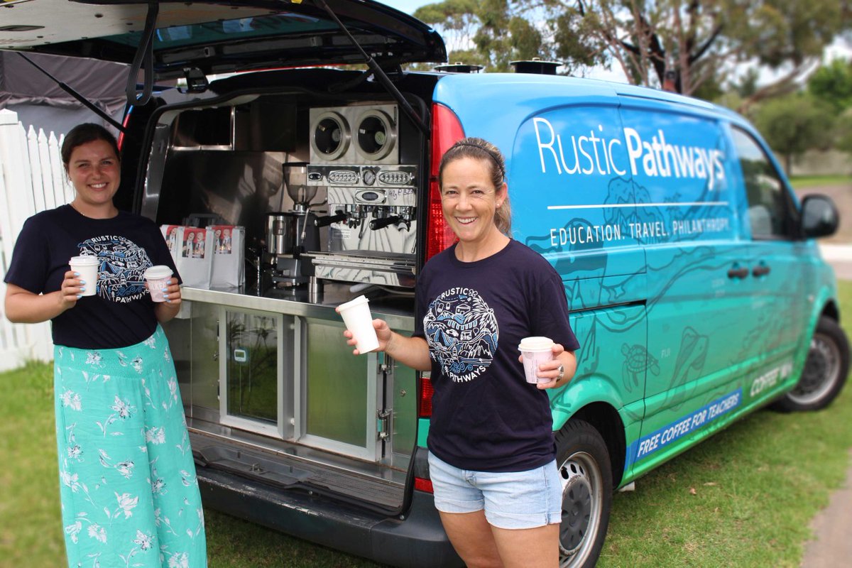selling coffee from a van