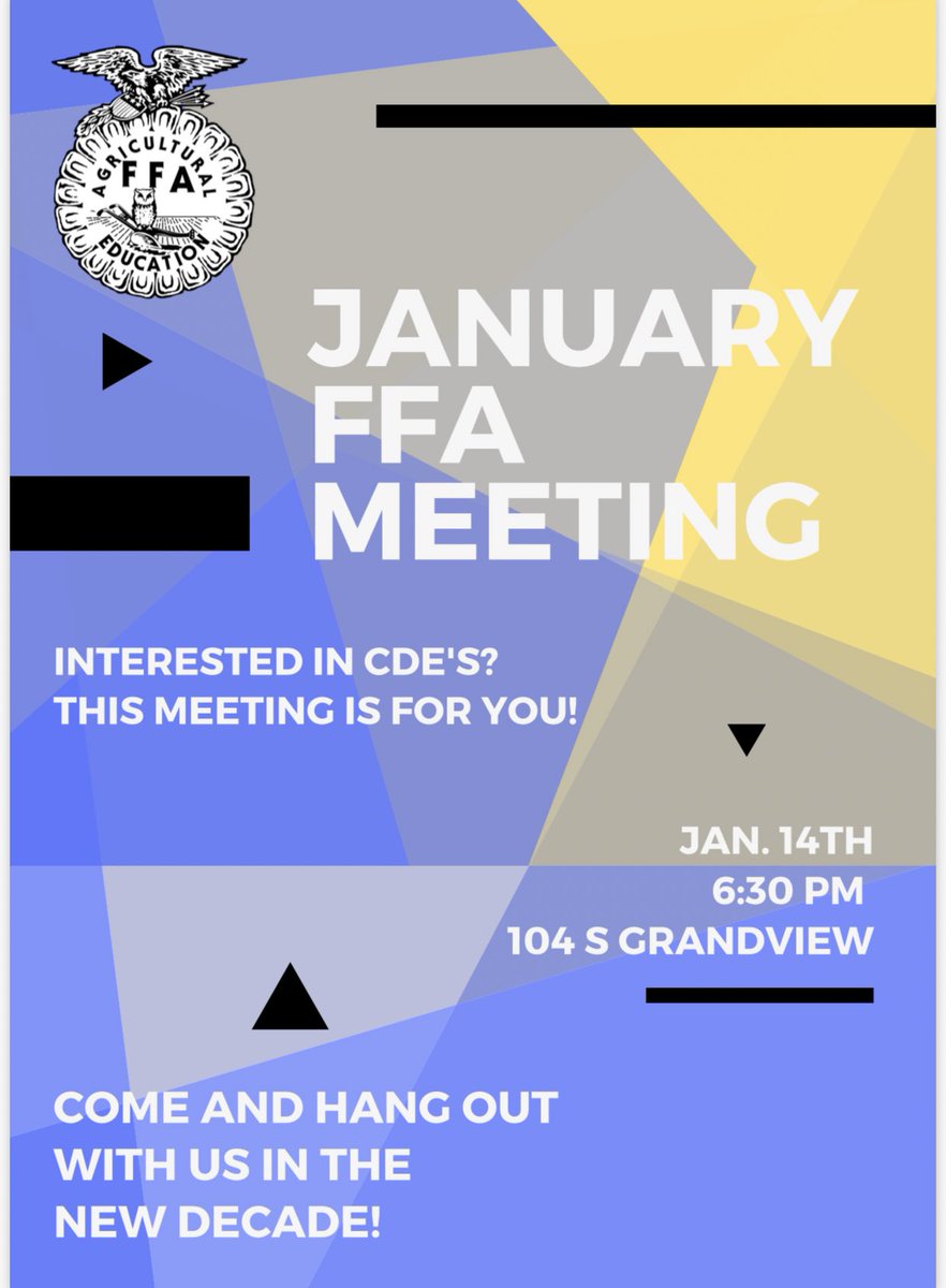 OdessaFFA's tweet photo. January FFA meeting! Come hang out with us in the new decade 🕶 💙💛 https://t.co/asZEIYLx1J