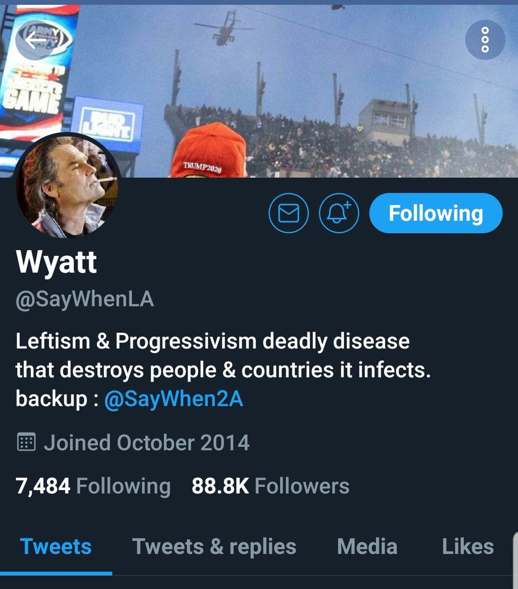 Another large Conservative voice silenced by #TwitterCensorship. 

@SayWhenLA vaporized overnight.