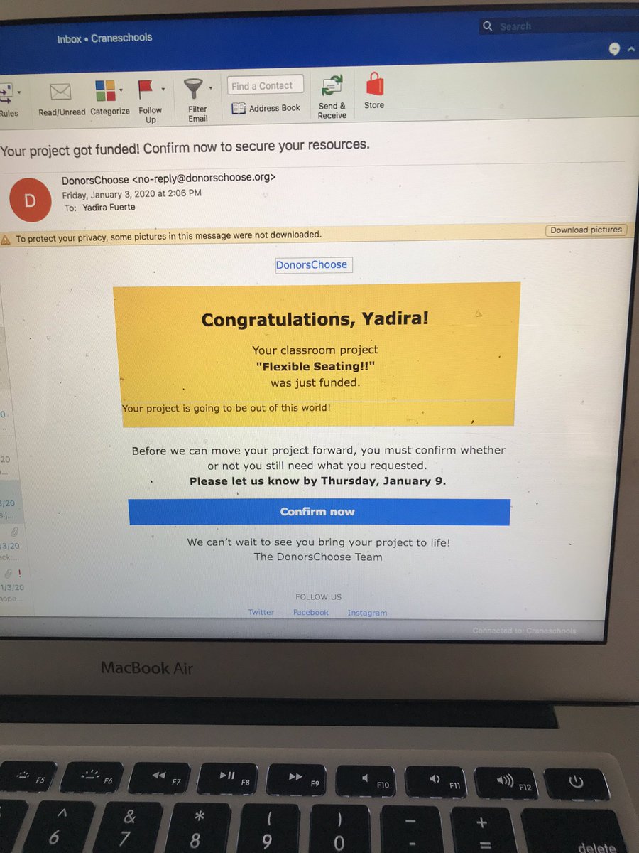 yadifuerte's tweet photo. As I am barely checking my school email I see this!!!!!! Yay!!!!! It got funded!!!!! I am pretty sure I scared my kids when I screamed!!!! I am so excited 😊😊so grateful and blessed ❤️ #Imightbecrying #happytears https://t.co/V9ayE0JG3q