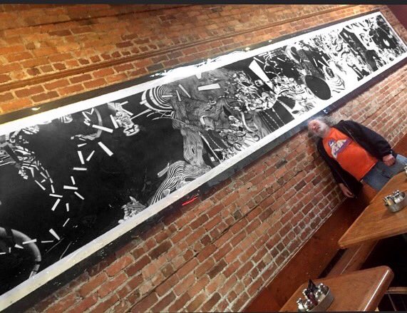 lanesplitter's tweet photo. Wow!! Paul Pot’s 28’ art piece is hanging in Berkeley. This is a must see! Paul’s reception: Jan 19th, 4-7pm. https://t.co/JbhJvvpHdQ