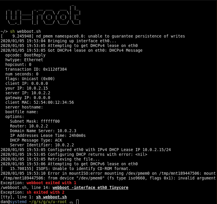 OrangeCMS's tweet photo. Just a tiny bit is missing here, I guess? What do I need for isofs to work properly? :) I've trying to get #webboot to work here. I've dumped my scripts at https://t.co/4pR8yVKlhm - I'll get this, eventually I think. Modern #firmware is so awesome! https://t.co/M3D2pQICLU
