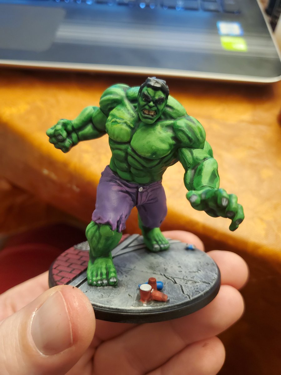 BluegrassGamers's tweet photo. The Hulk is finished and ready to SMASH some villains! #paintingminiatures #FFG #fantasyflightgames #atomicmassgames #marvel #avengers #TheHulk #marvelcrisisprotocol #hulksmash #scale75 #scalepaints https://t.co/64Kpe4kHVp