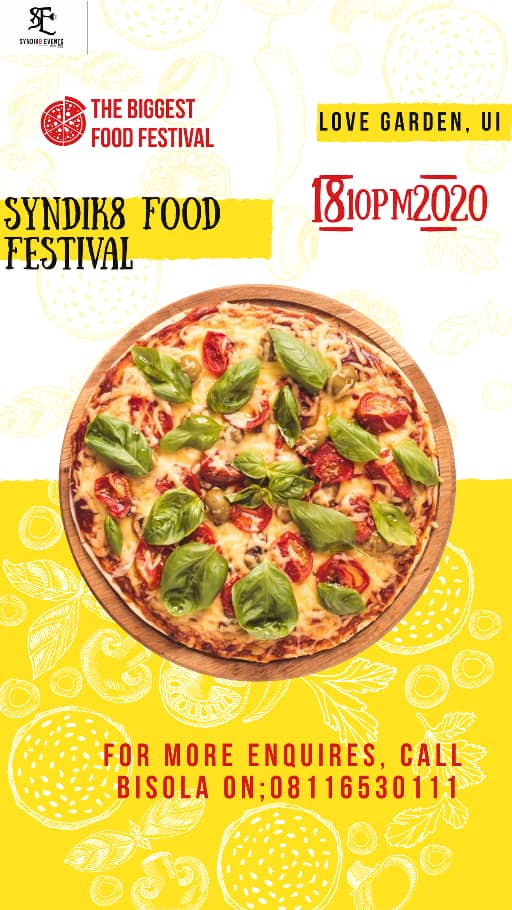 KlassiQ280's tweet photo. We're bringing the biggest food festival to you on the 18th of January 2020 at love garden, university of ibadan
Cc:
@NuclearPeeR
@Syndik8EVents
@Akomolafeblog
@MisterAlasiri
@Ibadan247
#280PR https://t.co/8RfSzmz0zZ