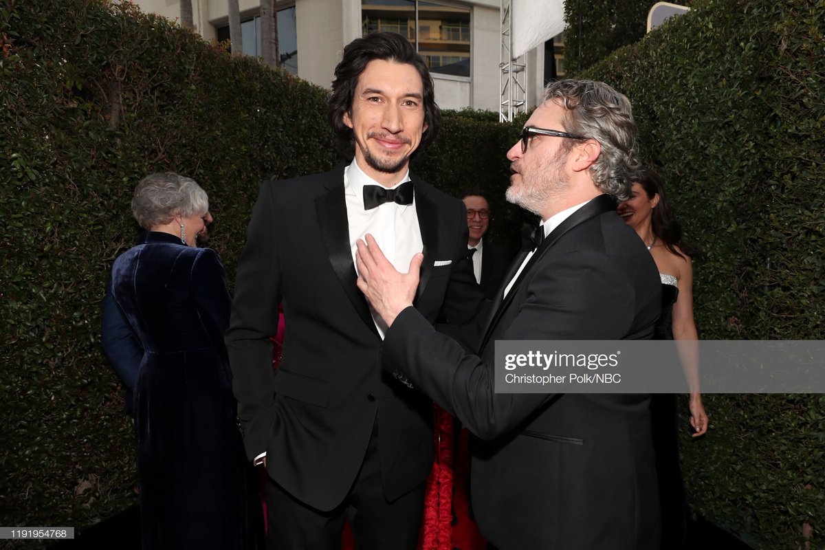 jphoenixbrasil's tweet photo. Joaquin Phoenix e Adam Driver #GoldenGlobes https://t.co/JbBxbfQCz0