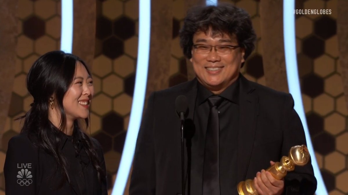 ProjBigScreen's tweet image. "Once you overcome the 1-inch tall barrier of subtitles, you will be introduced to so many more amazing films." - 'Parasite' director Bong Joon-Ho

#GoldenGlobes