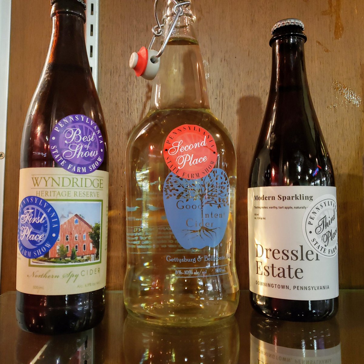 DresslerEstate's tweet photo. Honored and in awe to take home 4 ribbons in this year's PA Farm Show cider competition! We're proud to be a part of the PA cider industry. Cheers to the future of cider 🥂 Thanks to the @PACiderGuild & the #PAFarmShow #PAFS2020 #PAcider #PAciderguild #PickCider https://t.co/KDgedGGR6F