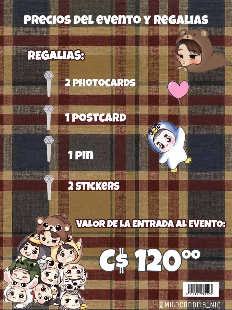 MitocondriaNic's tweet photo. Para los nuevos eventos que se realizaran el 19 de Enero🎉. #HappyKyungsooDay 🐧y #HappyJonginDay 🐻 estas seran las regalias y cuota del evento para mayor inf. escribir al Inbox de la pagina.🧸⭐ #weareoneEXO #EXOonearewe https://t.co/S2VXV0CX8y