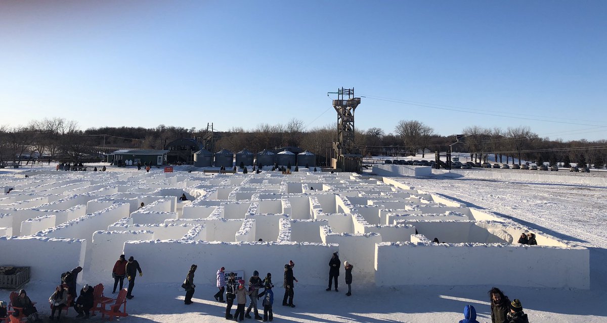 MichelleSSacco's tweet photo. Snow Days = Snow Maze. Great day for some adventure and a sleigh ride. Can’t believe this record holding attraction isn’t a check in point for the #Explore150 APP! #ExploreManitoba #Manitoba150 https://t.co/NqUwExEqrf