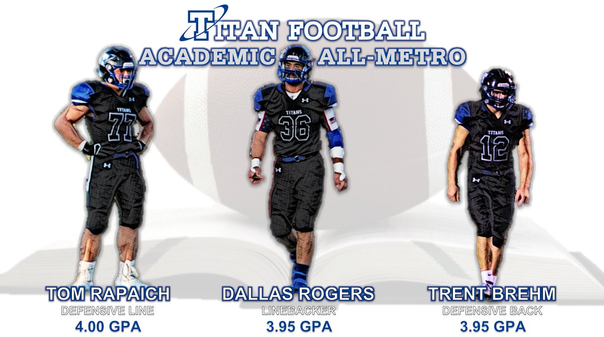 PLSouthFB's tweet photo. VERY PROUD of these student-athletes for earning ACADEMIC ALL-METRO honors!
To put this into perspective, out of the 18 Metro schools:
Only 3 DL earn it - Tom was one.
Only 4 LBs earn it - Dallas was one.
Only 4 DBs earn it - Trent was one.
Academics are important at Papio South! https://t.co/pmhM5TnHSe