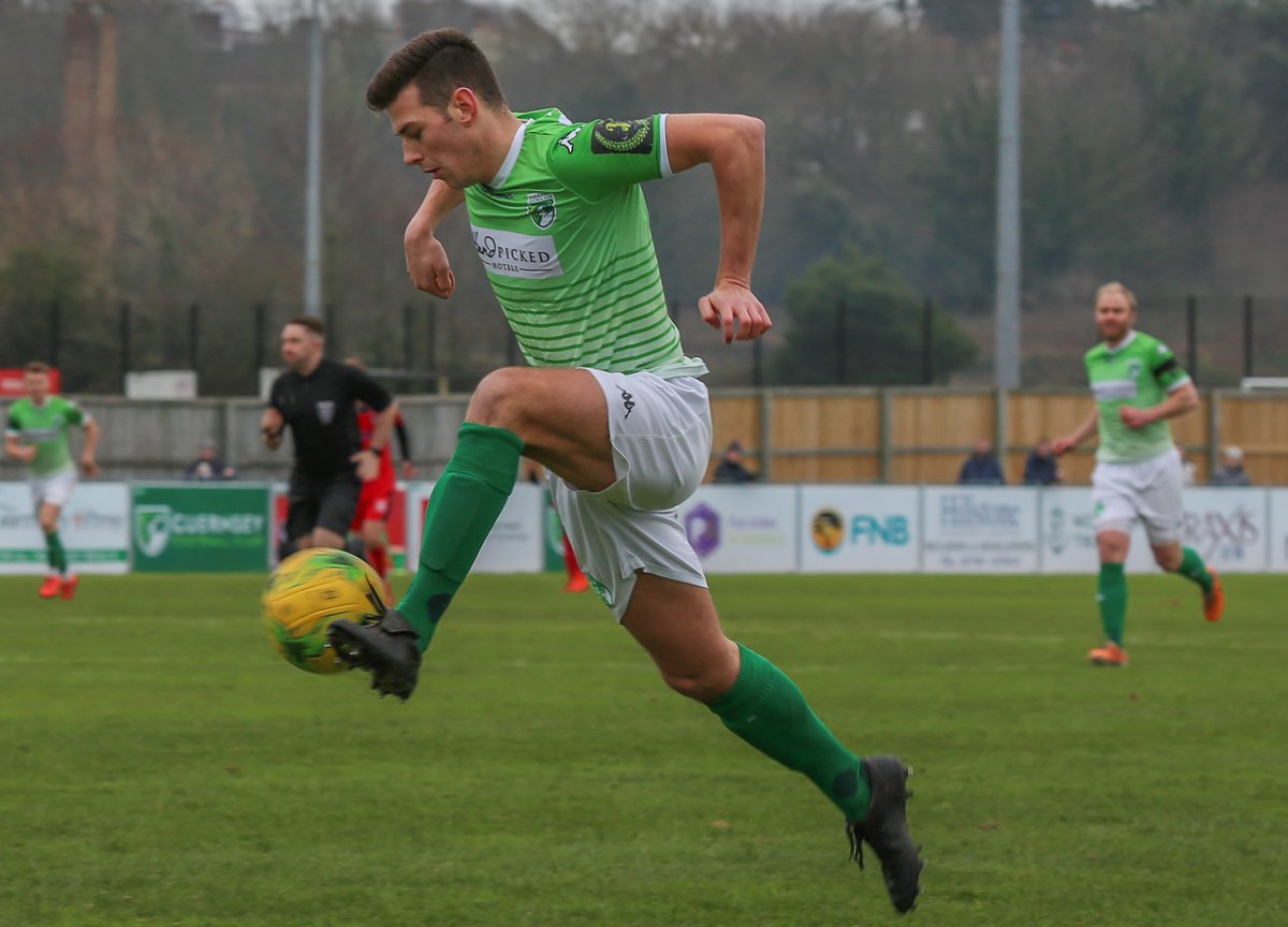 GuernseyFC's tweet photo. Congratulations on your home debut @Graham7Louis. 

Here's to many more! 

Louis is sponsored by @trustcorpci. https://t.co/asQaicUBSI