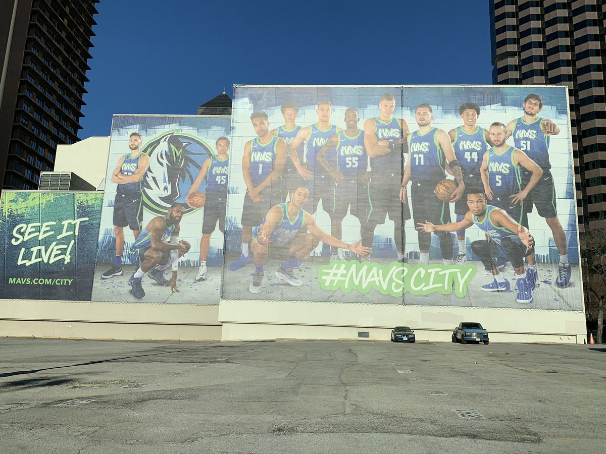 As seen in downtown Dallas, on the backside of the T. Boone Pickens YMCA. @dallasmavs #MFFL #Mavs #mavscity – at T. Boone Pickens YMCA