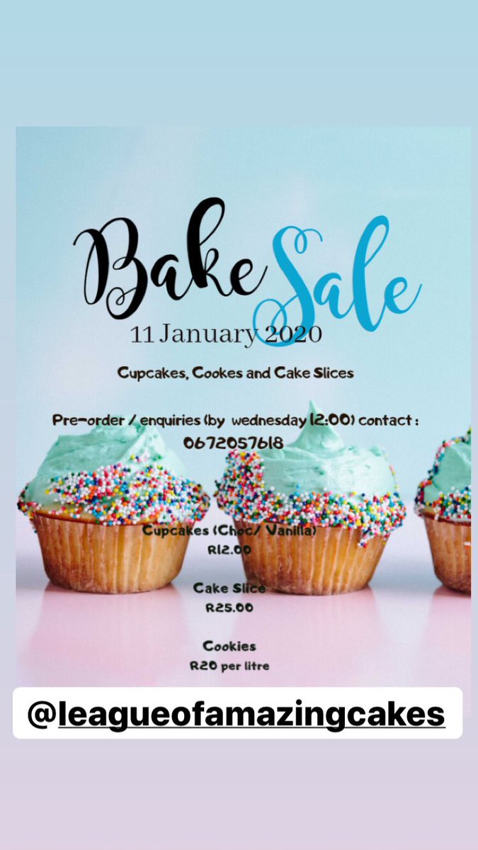 LeagueOfCakes's tweet photo. 1/2) Saturday Bake Sale: 

Including but not limited to products and flavors in the flyer, place your order on time to avoid disappointment (before Wednesday 12:00) 

For special orders / different flavors contact:  0672057618 https://t.co/aRyPK81XSA