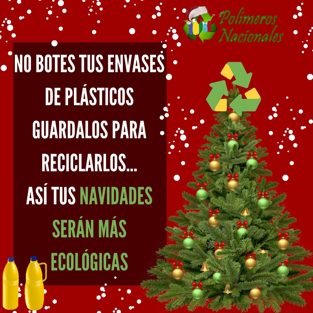 polimeros000's tweet photo. En estas fiestas es mucha la cantidad de plástico que generamos, sepáralo del resto de tus residuos y dale el destino adecuado. Dale un respiro al planeta  #PolímerosNacionales #YoRecicloyTu https://t.co/qtTr1yFPHO