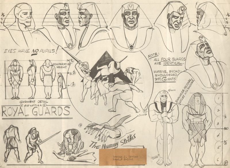 Animation art from Fleischer's SUPERMAN cartoons. 1940s. 