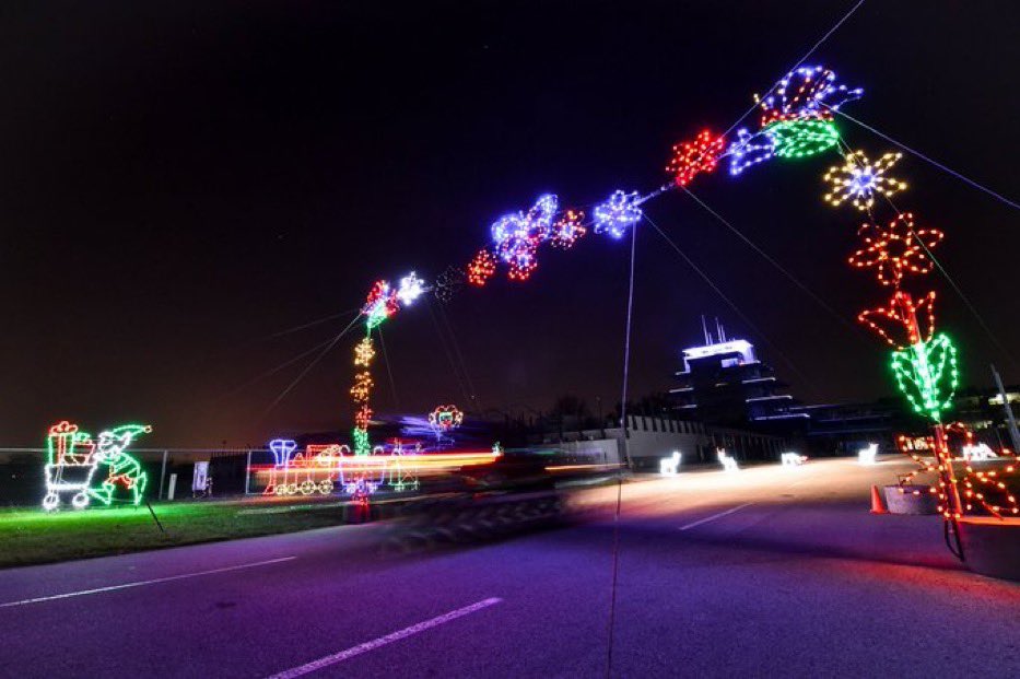 IMS's tweet photo. See something breathtaking at #IMSLights presented by @FifthThird? 

📸 a photo &amp; share with us using the hashtag while driving through the final night of the course until 9! https://t.co/Oi9bAybcqG
